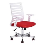 Cadeira Diretor Pelegrin PEL-BF57 Branca e Vermelha