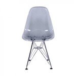 Cadeira Dkr Charles Eames Fumê - Policarbonato Alto Brilho com Base Aço Cromado - Tommy Design