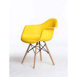 Cadeira DKR DAW Eames com Braços Eiffel Wood Base Madeira - Amarela