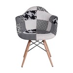 Cadeira Dkr Eiffel com Braco - Mix Black Base de Madeira - Tommy Design