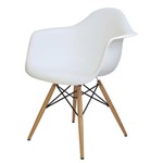 Cadeira Eames com Braco Base Madeira Branco Fosco - 15206