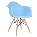 Cadeira Eames DAW - Azul Claro - Madeira Clara