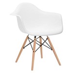 Cadeira Eames DAW - Branco - Madeira Clara