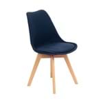 Cadeira Eames Leda Revestida em Tecido Azul Marinho Azul Marinho