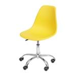 Cadeira Eames Office com Rodízio Amarela Amarela