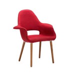 Cadeira Eames Organic - Base Madeira Natural - Cor Vermelha