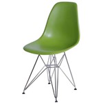 Cadeira Eames Polipropileno Verde Fosco Base Cromada