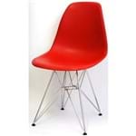 Cadeira Eames Polipropileno Vermelha Base Cromada