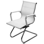 Cadeira Eames Telinha Fixa Branca Cromada - 29078