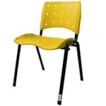 Cadeira Empilhável Ergonômica Ergoplax Assento Encosto Plástico Amarelo