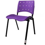 Cadeira Empilhável Ergonômica Ergoplax Assento Encosto Plástico Lilás