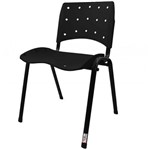 Cadeira Empilhável Ergonômica Ergoplax Assento Encosto Plástico Preto