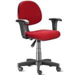 Cadeira Escritório Executiva com Braços Tecido Vermelho Cb40