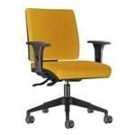 Cadeira Escritório Executiva Square Tecido Amarela