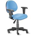 Cadeira Escritório Giratória Executiva com Braços Courvim Azul Claro Cb20