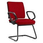 Cadeira Escritório Interlocutor Square Tecido Vermelha