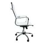 Cadeira Esteirinha Office Cromada Diretor Assento PU Branca Original Entrega Byartdesign