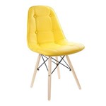 Cadeira Estofada Charles Eames Luxo Botonê Amarela Tl-Cdd-01-4 Trevalla