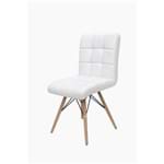 Cadeira Estofada Design Charles Eames Eiffel Gomos Branco