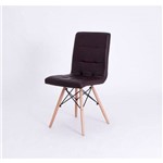 Cadeira Estofada Design Charles Eames Eiffel Gomos Marrom