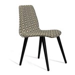 Cadeira Estofada Eames em Suede com Pés Palito - Bege/cinza