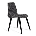 Cadeira Estofada Eames em Suede com Pés Palito - Cinza/preto