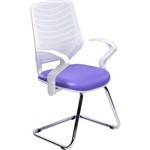Cadeira Executiva Delli Branca Ski Cromada Roxo - Designchair