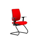 Cadeira Flute Fixa Executive Mesclado Vermelho/preto