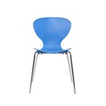 Cadeira Formiga em Polipropileno na Cor Azul com Pés Cromados