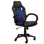 Cadeira Gamer DTX Pro Preta Azul Encosto Reclinável Altura Regulável - At.home