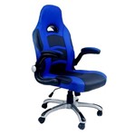 Cadeira Gamer Giratória Preta e Azul G-Chair ByArt