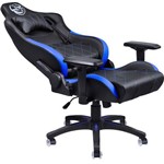 Cadeira Gamer Mad Racer V10 Preto com Detalhes em Azul e Rodas em Gel - Madv10azgl