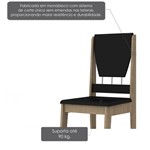 Cadeira Ideally com Assento Estofado em Camurça Preta - MDF 15 Mm – Caramelo/Preto