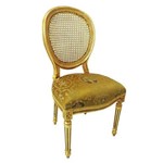 Cadeira Imprerial Dourada com Palha