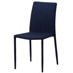 Cadeira Indonesia Estofada Tecido Sintetico Azul - 30743