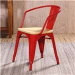 Cadeira Industry Vermelha C/ Braço e Assento de Carvalho