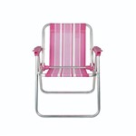 Cadeira Infantil Alumínio Rosa Praia Camping Mor