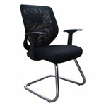 Cadeira Interlocutor Umix-73 Base Fixa Cromada Tela Spacer Preta - Universal Mix