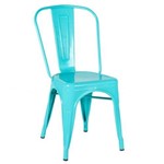 Cadeira Iron Tolix - Industrial - Aço - Vintage - Azul Tiffany