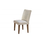 Cadeira Jade 100% MDF (Kit com 2 Cadeiras) - Móveis Rufato - Imbuia/Veludo Creme - Móveis Bom de Preço -