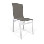 Cadeira Jantar Area Gourmet Alumínio Branco Tela Mescla