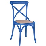 Cadeira Katrina Assento em Rattan Azul - Rivatti