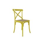 Cadeira Katrina Paris Cross X Metal Aço Tubolar Assento Corano Bege - New Gree - Amarelo