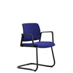 Cadeira Kind Fixa Executive Estofada Mesclado Azul/Preto