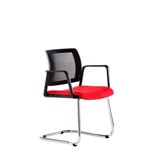 Cadeira Kind Fixa Premium em Tela Mesclado Vermelho/Preto