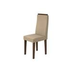 Cadeira Lopas Dafne - Cor Imbuia Soft - Assento/Encosto Veludo Naturale