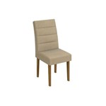 Cadeira Lopas Fiorella - Cor Rovere Soft - Assento/Encosto Suede Animale Be