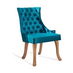 Cadeira Luis Xv T1101 Cetim Verde Daf Azul Esverdeado