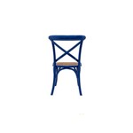 Cadeira Madeira Cor Azul Royal Assento Palha Trançada Acabamento Laca Trendhouse