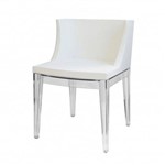 Cadeira Mademoiselle Base Incolor Branca